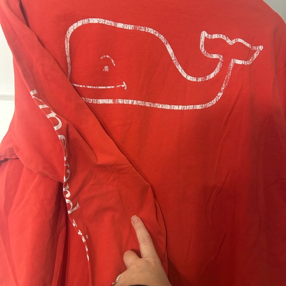 Vineyard Vines Men's Bright Red Long Sleeve Tee - Picture 5 of 6